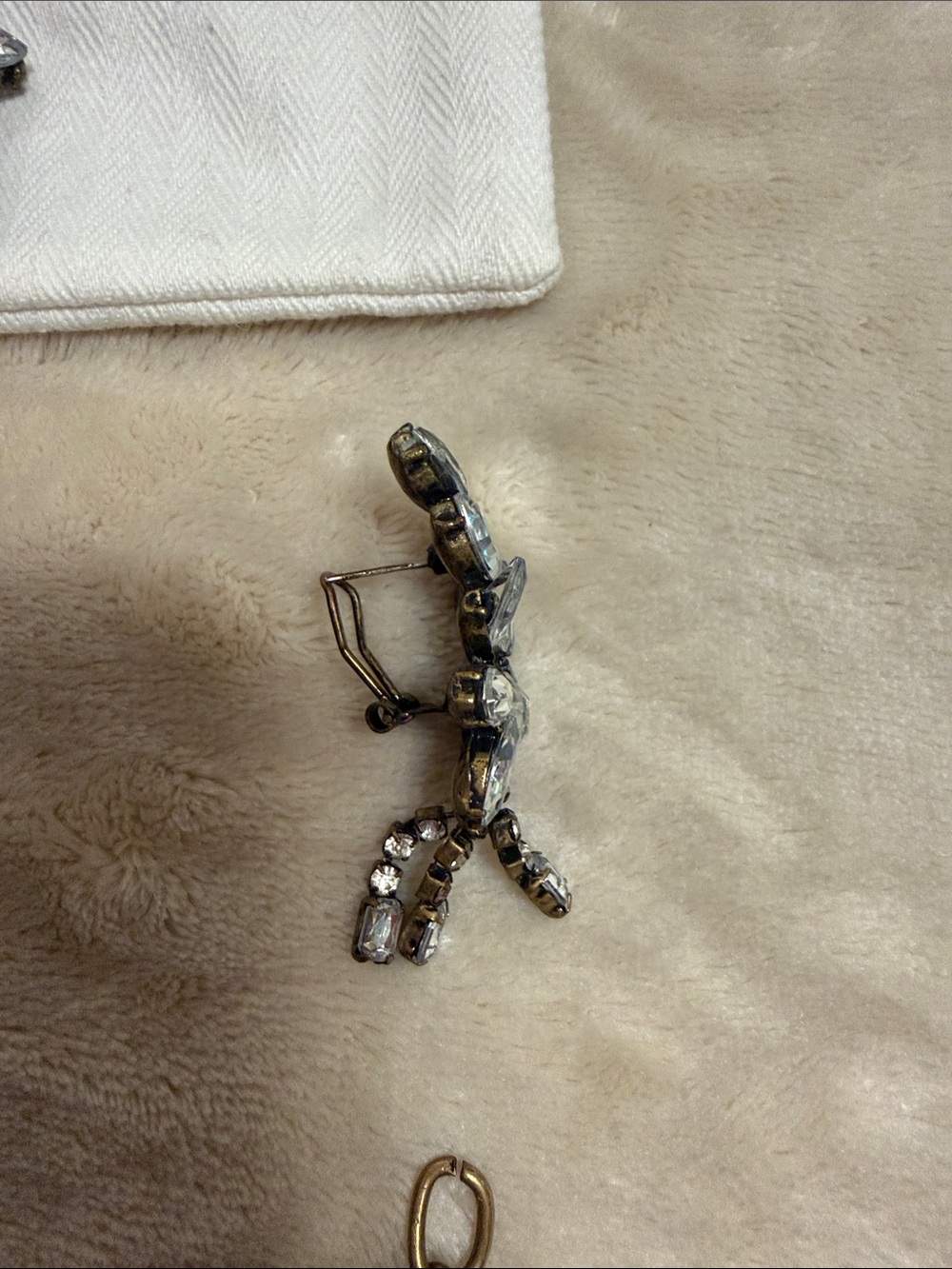 J. Crew Cream and Clear Crystal Floral Drop Earrings - Picture 3 of 3